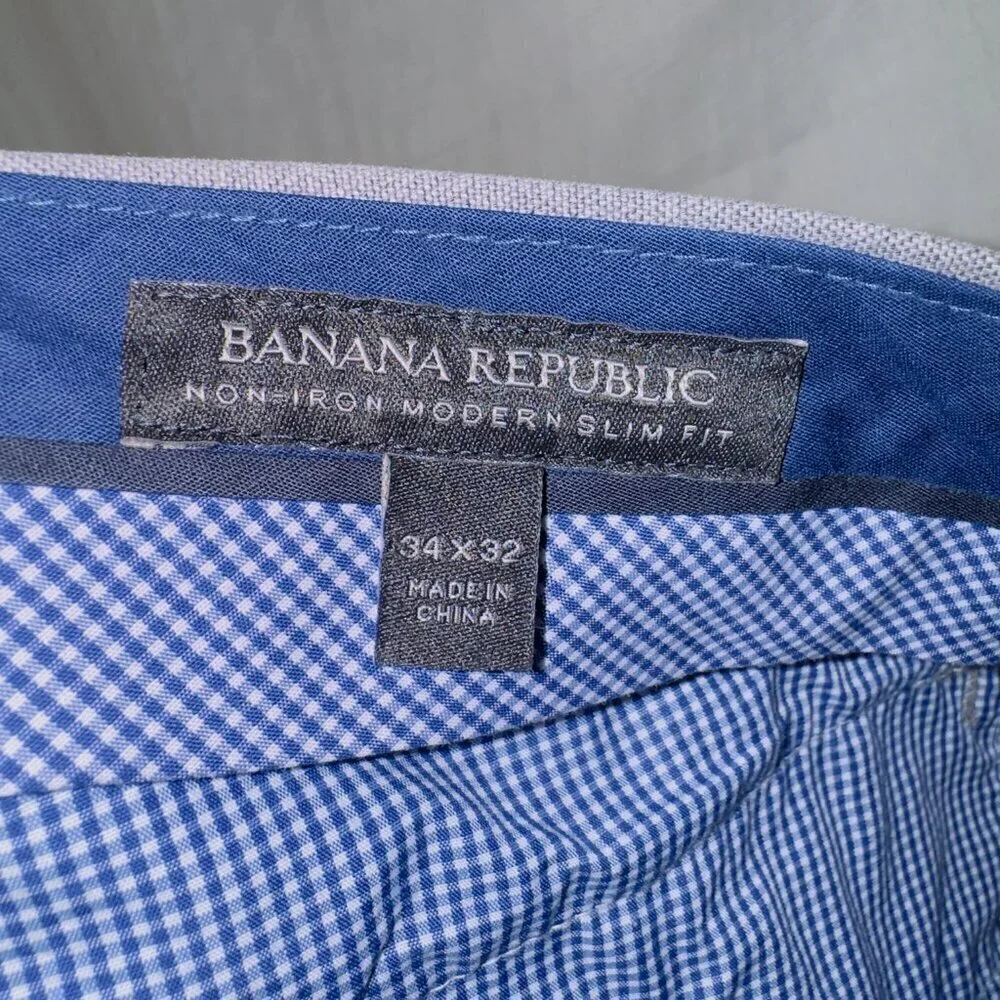 Men's Banana Republic Non Iron Modern Slim Fit Straight Leg Chino Pants size 34